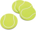 Tennis Ball-Shaped Silicone Drink Coasters - Non-Slip, Anti-Stain, Heat-Resistant, Reusable Coasters for Drinks, Yellow, 4.13 x 4.13 Inches, Set of 4