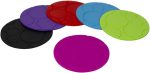 Non-Slip Round Multicolor Silicone Coasters by  | Set of 6 | Heat Resistant | Indoor and Outdoor Coffee Table, Kitchen, Bar, Office Table Top Protection