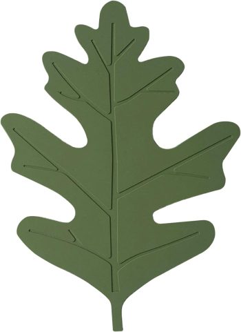 Silicone Drink Coasters 2 Pack, Green Oak Leaf Coasters for Drinks, Soft Rubber Coaster, Protect Furniture from Water Marks or Damage, Non Slip Coasters (Small, Oak Leaf)
