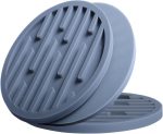 Silicone Coasters for Drinks, Drink Coasters for Coffee Table, Non-Slip, Non-Stick Cup Mat Live for Hot and Cold Drink (Stripe, 3 Pack Grey)