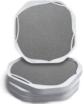 Absorbent Drink Coasters for Tabletop Protection | Silicone Coasters for Drinks Absorbent with Felt Pads | Cup Mat for Coffee, Beer, Wine | Non-Slip, Unbreakable and Kid Safe | Grey Set of 4
