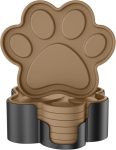 Silicone Coasters 6 Pack Paw Cup Mat with Holder, Dog Cat Paw Shape, for Hot or Cold Drink, Non-Slip, Non-Stick, Room Decor, Housewarming Coffee