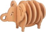 Wooden Elephant Puzzle Coasters Set, Coasters Set of 8 Pieces, Natural Wooden Coasters, Cute Coasters are Decorative and Fun to Use Drink Coasters, Table Coasters