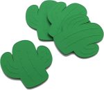 Cactus-Shaped Silicone Drink Coasters - Non-Slip, Anti-Stain, Heat-Resistant, Reusable Coasters for Drinks, Green, 4.13 x 4 Inches, Set of 4