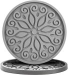Silicone Coasters for Drinks,Resistant Reusable Drink Coasters-Great Gift for Birthday, Housewarming,Room Decor,Holiday Party (*2-Gray)