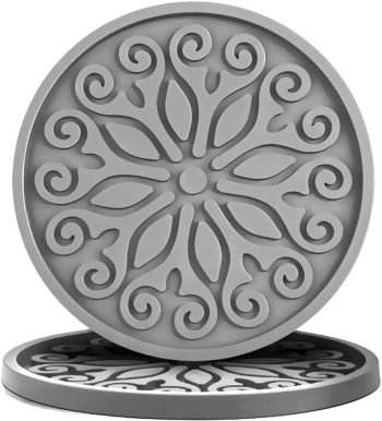 Silicone Coasters for Drinks,Resistant Reusable Drink Coasters-Great Gift for Birthday, Housewarming,Room Decor,Holiday Party (*2-Gray)