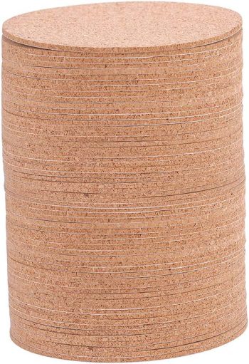 60 Pack Self-Adhesive Cork Coasters - 3.74" Round Cork Mats for DIY Crafts and Home Decoration