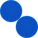2PCS Car Cup Holder Coaster, Non-Slip Cup Holders Embedded in Ornaments Coaster, 2.75 Inch Universal Recessed Car Interior Accessories (Blue)