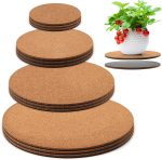 12-Piece 4-Size Cork Coasters, 4/6/8/10 Inch Mats, DIY Craft Coasters for Indoor/Outdoor Plants & Drinks