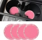 Car Cup Coaster, Anti Slip Shockproof Embedded Drink Mat, Silicone Universal Cup Holder Insert, 2.75 Inch Universal Non-Slip Cup Holders Car Accessories Interior for Women and Men