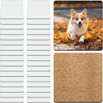 36 Pcs Sublimation Square Coaster Blanks Bulk with Cork Back MDF Heat Transfer Wood Cork Coasters Product Blank Iteam 3.86x3.86 Inch